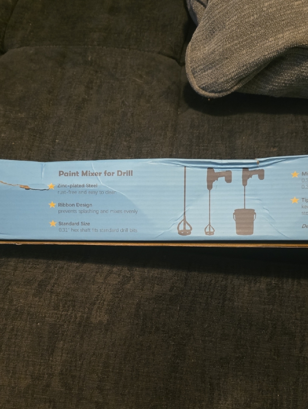 Paint Mixer for Drill - Blue Zinc-Plated Mixing Paddle